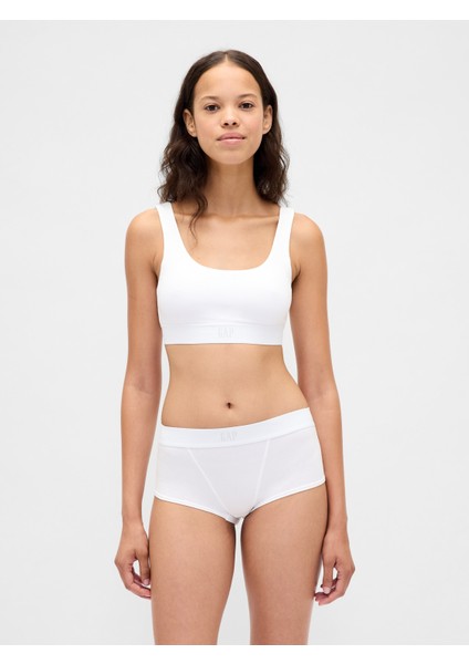 Kadın Beyaz Organik Pamuk Stretch Gap Logo Bralet modelleri