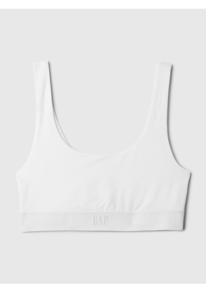 Kadın Beyaz Organik Pamuk Stretch Gap Logo Bralet fırsatları