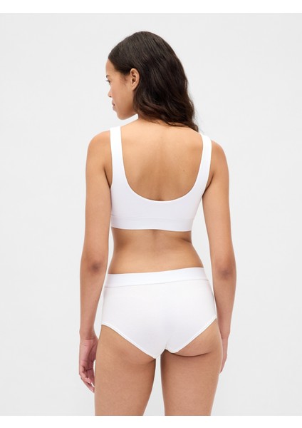 Kadın Beyaz Organik Pamuk Stretch Gap Logo Bralet