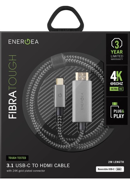 Fibratough 2m 4K 60 Hz Type-C To HDMI Kablo - Gri fiyatları