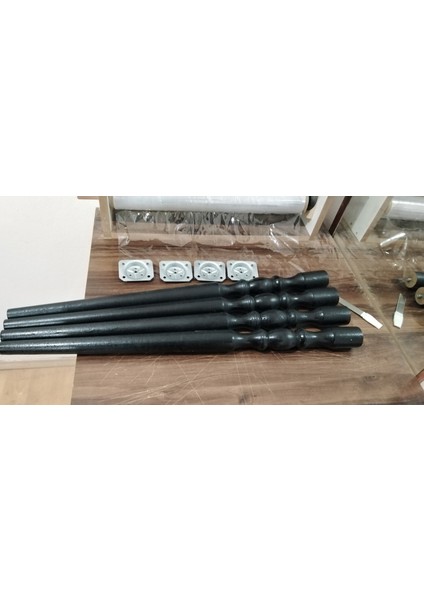 50CM 4'lük Cnc Kesimli Dekoratif 3 Renk(Beyaz-Siyah-Meşe) Boyalı Masa&sehpa Ayakları fiyatları