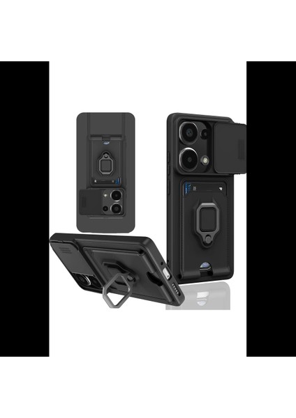 Xiaomi Redmi Note 13 Pro 4g Kılıf Zuma Kartvizitli Yüzüklü Silikon