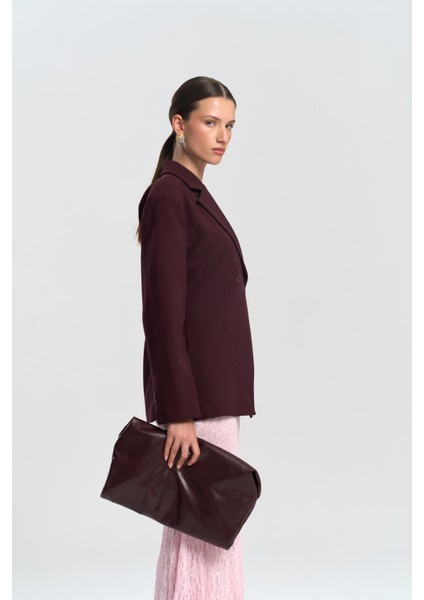 Allegany Bordo Bel Oturmalı Blazer