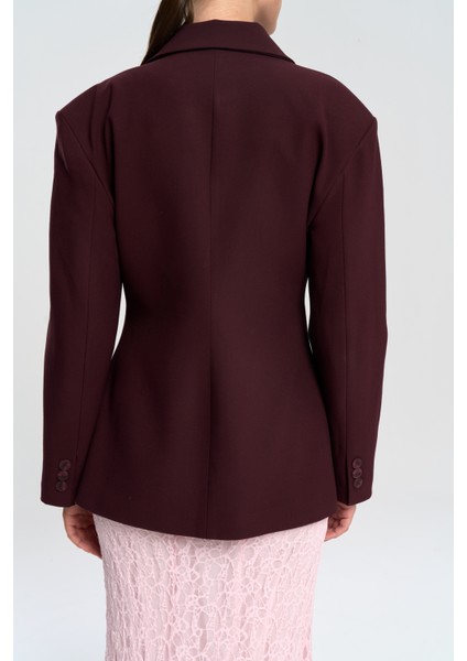 Allegany Bordo Bel Oturmalı Blazer