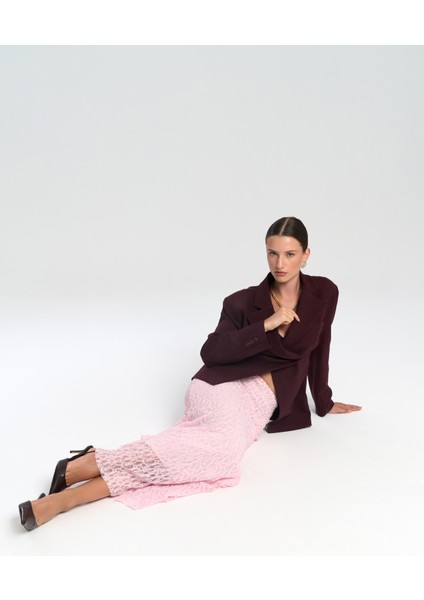 Allegany Bordo Bel Oturmalı Blazer