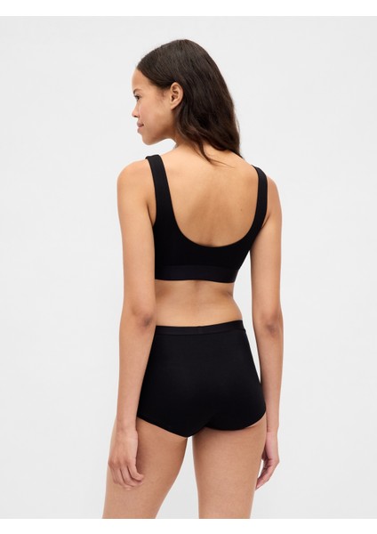Kadın Siyah Organik Pamuk Stretch Gap Logo Bralet
