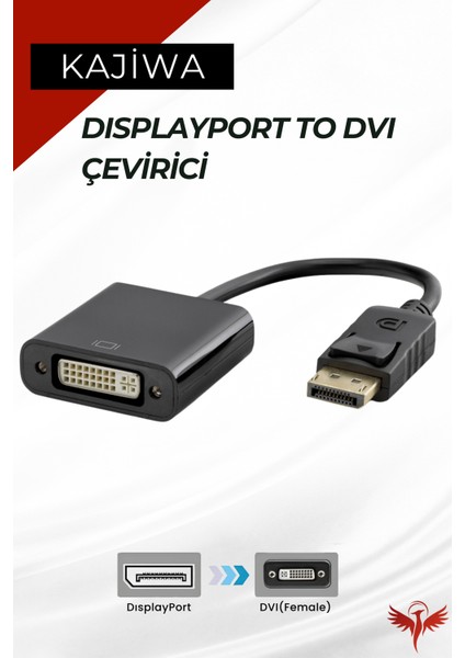 Displayport To DVI Çevirici (Dp To Dvı) Monitör-Pc Görüntü Kablosu Premium