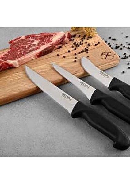 3 Parça Bıçak Seti Metal Yapı Kaymaz Sap ile Mutfakta Pratik Kullanım