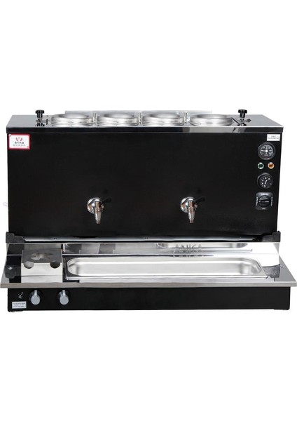 Pro Plus Otomatik Çay Kazanı 4 Demlikli 40 Litre Siyah Tüp+Elektrik