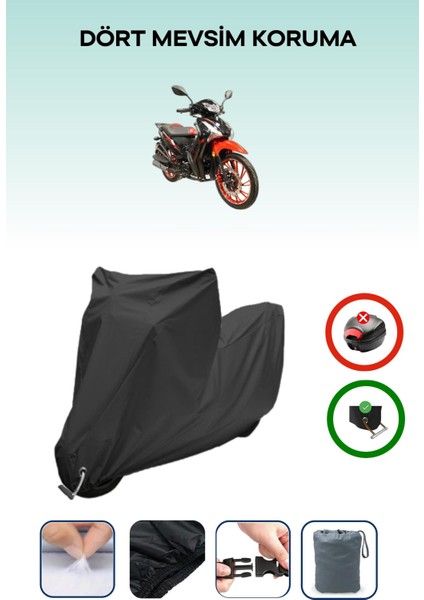 Arora Smart 50 x Için Kilit Uyumlu Siyah Motosiklet Branda, Güvenli, Su Geçirmez