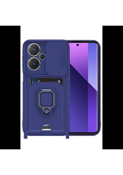 Xiaomi Redmi Note 13 Pro Plus Kılıf Zuma Kartvizitli Yüzüklü Silikon