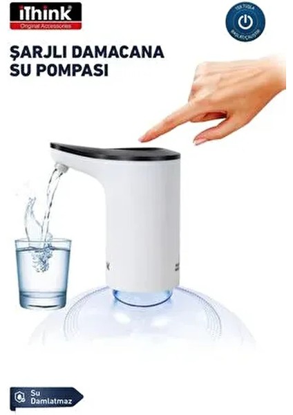 Şarjlı Damacana Su Pompası Silikon Malzeme ile Kolay Kullanım 1 Adet fiyatları