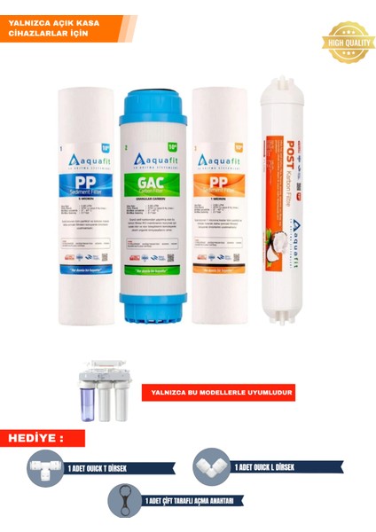 Açık Kasa Su Arıtma Cihazı 4'lü Filtre Seti