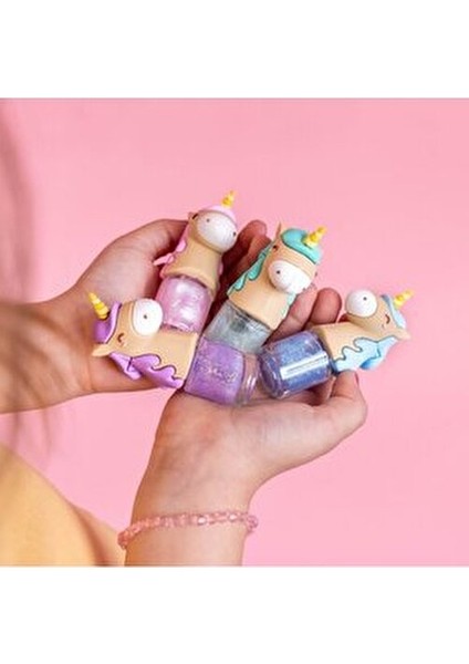 Unicorn Figürlü Su Bazlı Oje Eğlenceli Tasarım 5 Yaş ve Üzeri İçin modelleri