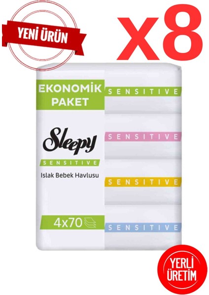 Sleepy Sensitive Islak Bebek Mendili 70 Li 32 Paket