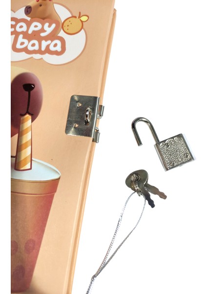 Capybara Hatıra Defteri (Günlük) Kilitli Defter 80 Yaprak - Bubble Tea fiyatları