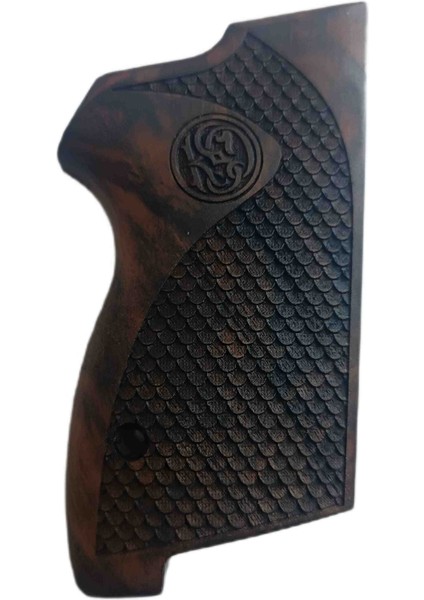 Smith Wesson 6906 Ahşap Lazer Işlemeli Kabze