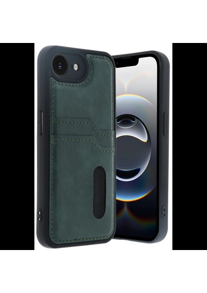 iPhone 16E Kılıf Sara Kartvizitli Deri Kılıf