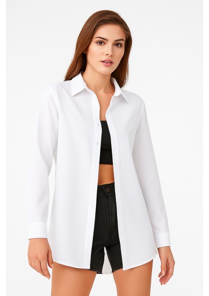 3900BGD19 Kadın Oversize Uzun Basic Gömlek 3900 fiyatları