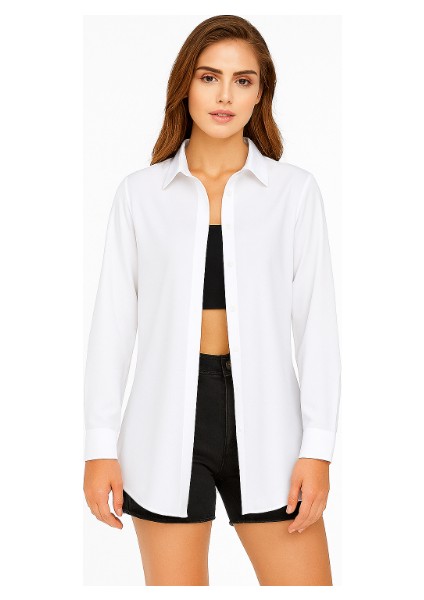 3900BGD19 Kadın Oversize Uzun Basic Gömlek 3900 modelleri