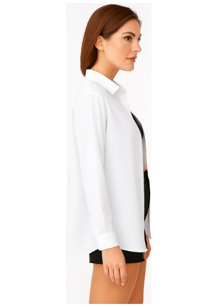 3900BGD19 Kadın Oversize Uzun Basic Gömlek 3900 fırsatları