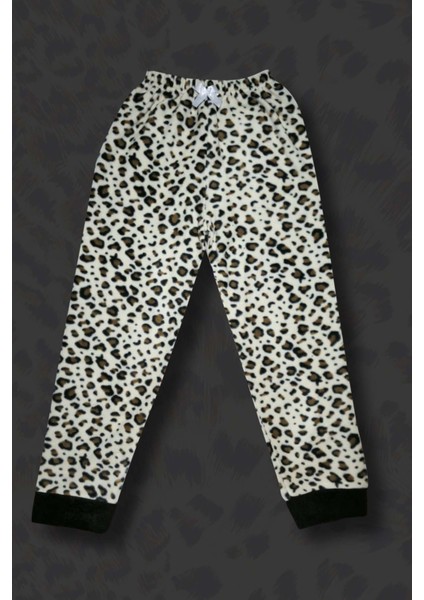 Kız Çocuk Leopar Desenli Göz Bantlı Peluş Polar Pijama Takımı indirimleri