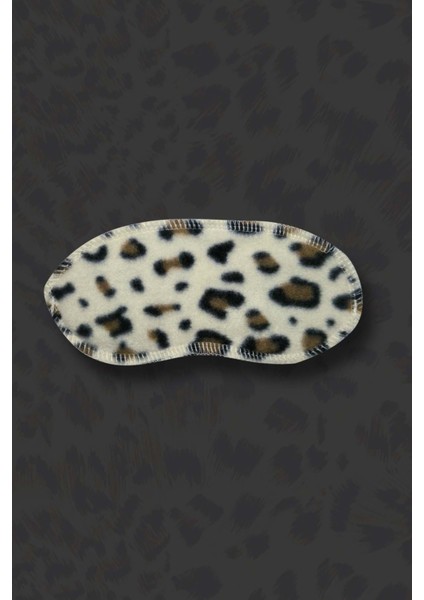 Kız Çocuk Leopar Desenli Göz Bantlı Peluş Polar Pijama Takımı