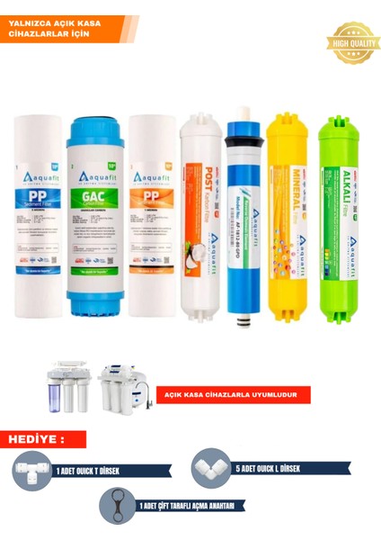 Açık Kasa Su Arıtma Cihazı 7'li Filtre Seti