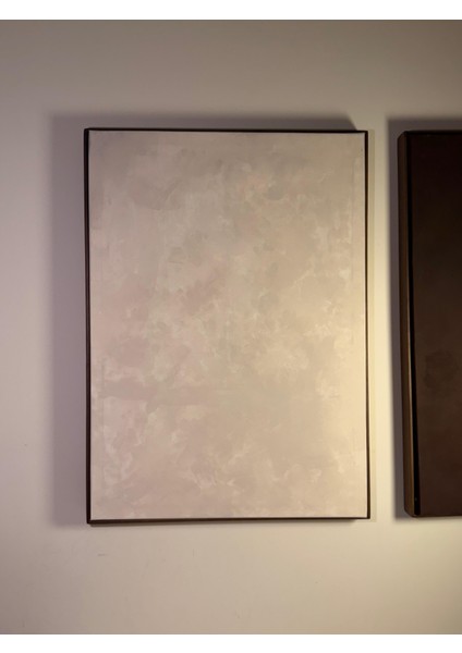 Vıveca “moon” 70 x 50 cm El Yapımı Minimal Bej Renkli Soyut Tablo – Ahşap Floater Çerçeveli modelleri