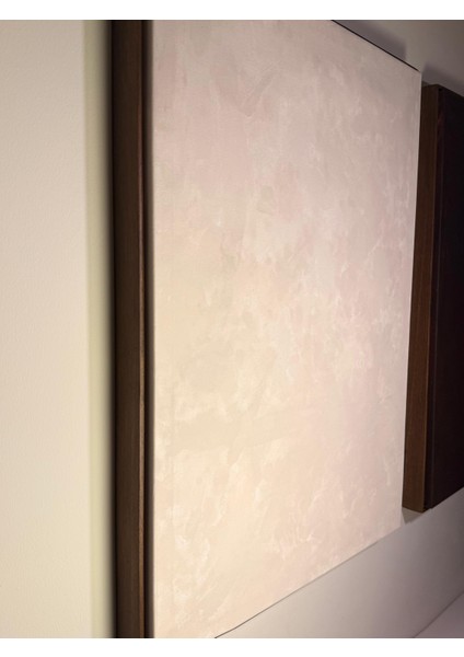 Vıveca “moon” 70 x 50 cm El Yapımı Minimal Bej Renkli Soyut Tablo – Ahşap Floater Çerçeveli