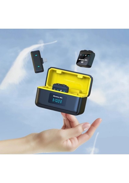 Q09 Iphone ve Type-C Uyumlu Kablosuz Yaka Mikrofonu Göstergeli LED Şarj Kutulu Gürültü Azaltma modelleri