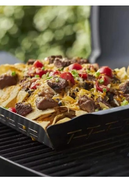 6481 Deluxe Grilling Basket Small – Küçük Izgara Sepeti 19x24 cm (Sebze & Et İçin; Tüm Weber Izgaralar Uyumlu)