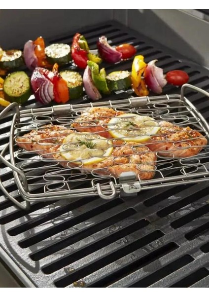 6470 Paslanmaz Çelik Grilling Basket – Izgara Sepeti 20x28 cm(Sebze, Et & Deniz Ürünleri İçin; Q-Serisi & Smokey Joe Uyumlu) indirimleri