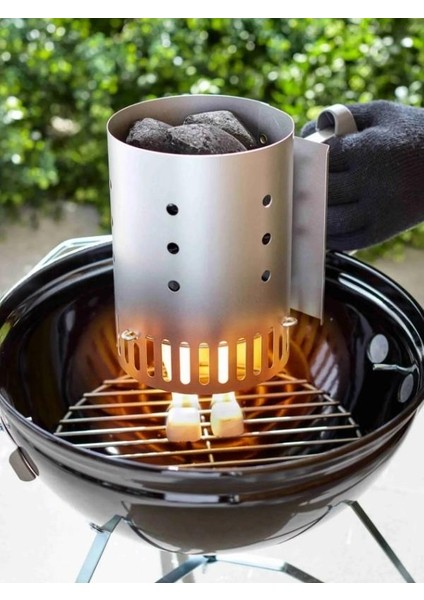 7447 Rapidfire Compact Chimney Starter – Küçük Kömür Başlatıcı (Hızlı ve Homojen Tutuş; 18″–26″ Weber Uyumlu)