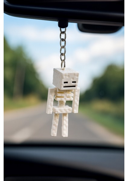 Minecraft Skeleton (Iskelet) Anahtarlık – 10,9 cm Figürlü, Hareketli Eklemler, Dayanıklı Tasarım