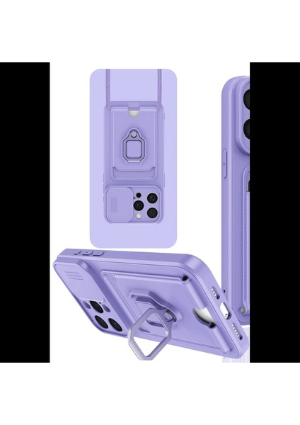 iPhone 15 Pro Kılıf Zuma Kartvizitli Yüzüklü Silikon