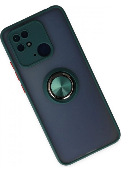 Xiaomi Redmi 10C Kılıf Montreal Yüzüklü Silikon Kapak - Yeşil fiyatları