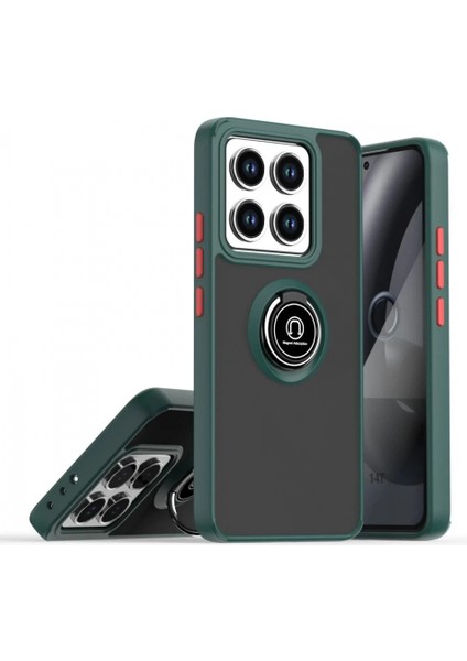 Xiaomi Mi 14T Pro Kılıf Montreal Yüzüklü Silikon Kapak - Yeşil modelleri
