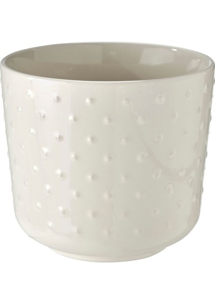 Seramik Saksı, Kırık Beyaz, 12 cm