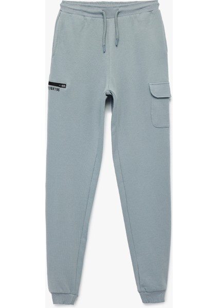 Şardonlu Cepli Beli Bağcıklı Pamuklu Jogger Eşofman Altı