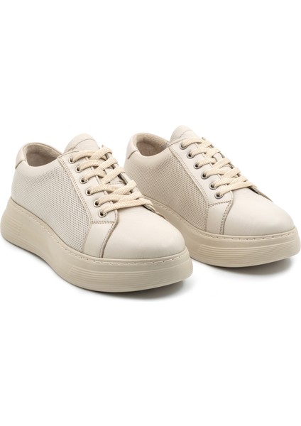 Luce Punto Hakiki Deri Kadın Bej Casual Sneaker Ayakkabı indirimleri
