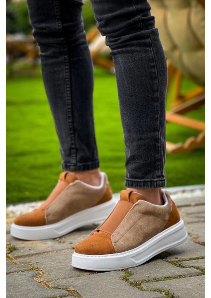 ZRN-007 Vizon Yüksek Taban Tek Bant Bağcıksız Günlük Comfort Erkek Sneaker fırsatları