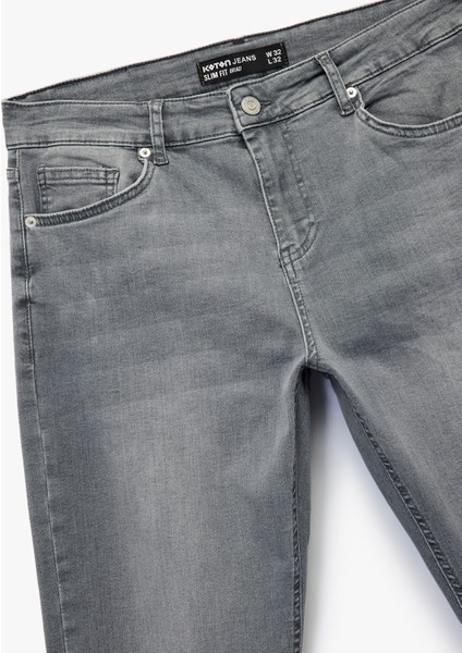 Pamuklu Normal Bel Düğmeli Slim Fit Jean Pantolon - Brad Jean modelleri