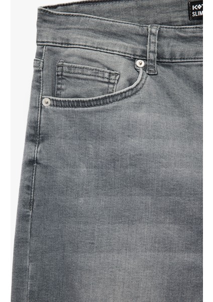 Pamuklu Normal Bel Düğmeli Slim Fit Jean Pantolon - Brad Jean fırsatları