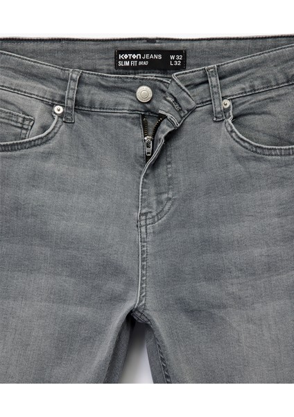 Pamuklu Normal Bel Düğmeli Slim Fit Jean Pantolon - Brad Jean indirimleri