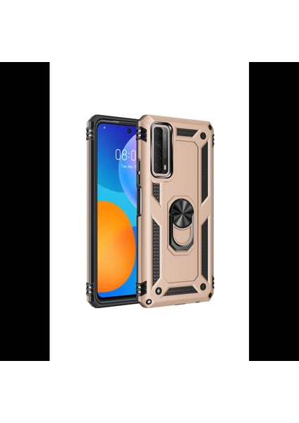 Huawei P Smart 2021 Kılıf Sofya Yüzüklü Silikon Kapak