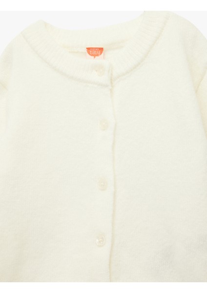 Uzun Kollu Düğme Detaylı Bisiklet Yaka Basic Triko Hırka modelleri