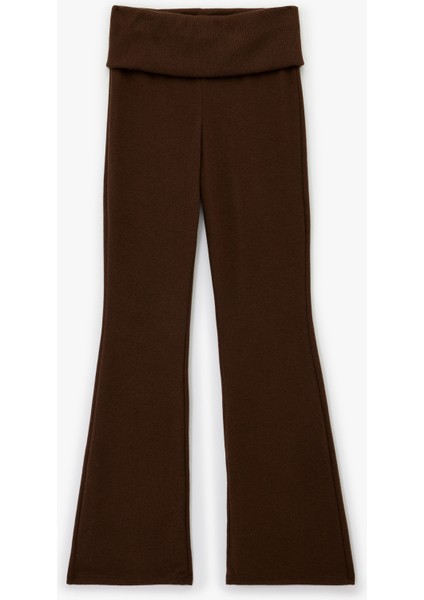 Viskon Karışımlı Yüksek Bel Ispanyol Paça Tayt Pantolon modelleri