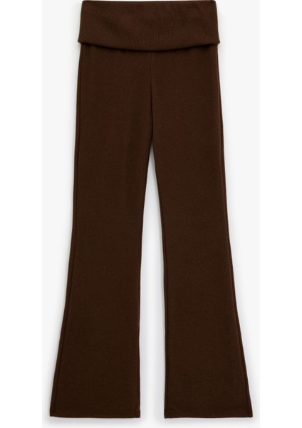 Viskon Karışımlı Yüksek Bel Ispanyol Paça Tayt Pantolon fırsatları