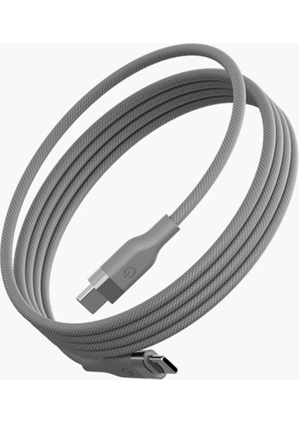 Helix 1.5m 100W Manyetik Katlanma Özellikli Type-C To Type-C Pd Hızlı Şarj Kablo - Natural Grey